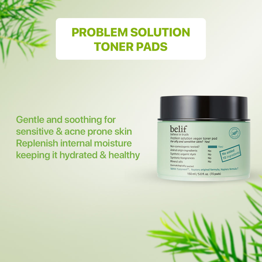 belif problem solution Vegan toner pad