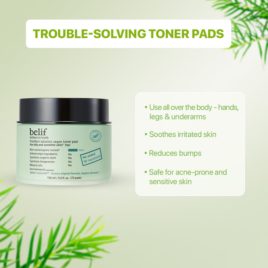 belif problem solution Vegan toner pad